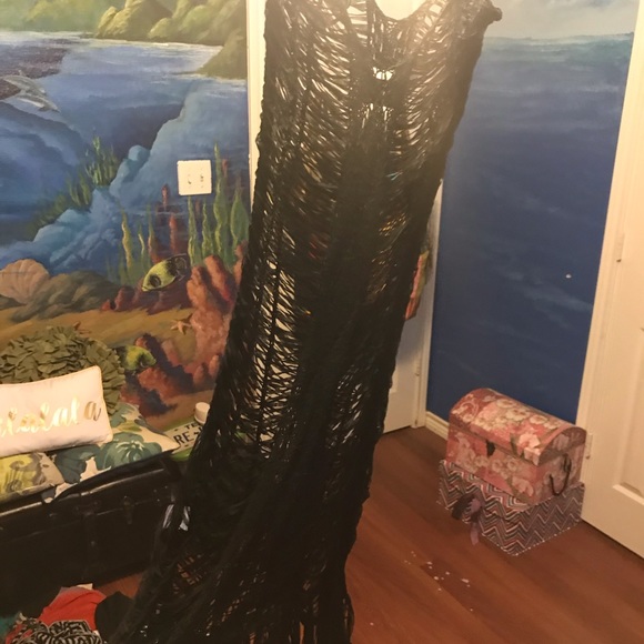 See thru black fringe dress - Picture 3 of 3